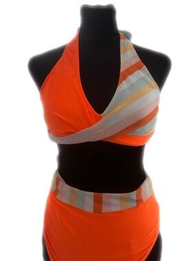 Orange and Stripes Bikini NWT